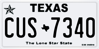TX license plate CUS7340