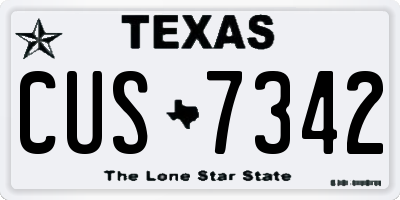 TX license plate CUS7342