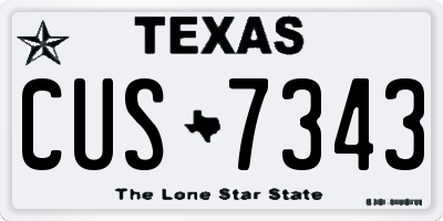 TX license plate CUS7343
