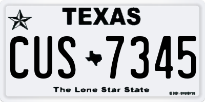TX license plate CUS7345