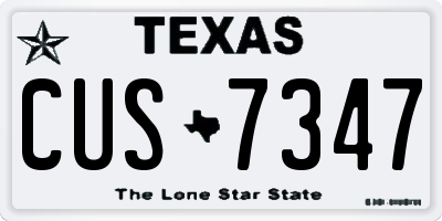 TX license plate CUS7347