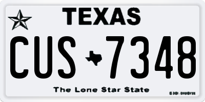 TX license plate CUS7348