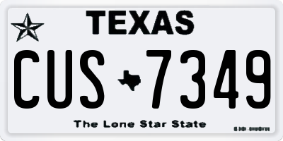 TX license plate CUS7349