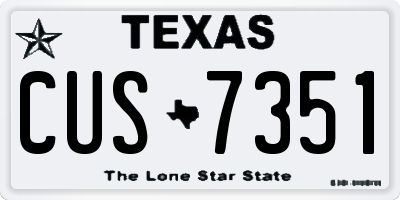 TX license plate CUS7351