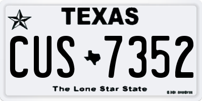TX license plate CUS7352