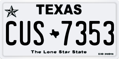 TX license plate CUS7353