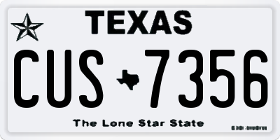 TX license plate CUS7356