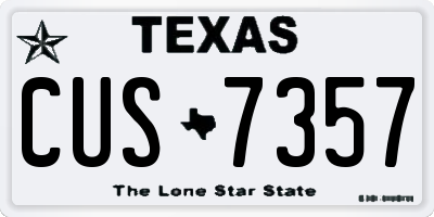 TX license plate CUS7357