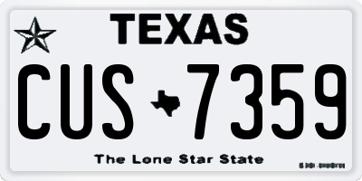 TX license plate CUS7359