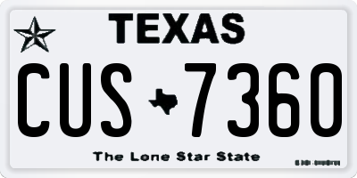 TX license plate CUS7360