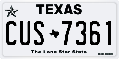 TX license plate CUS7361
