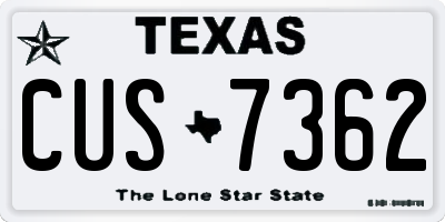 TX license plate CUS7362