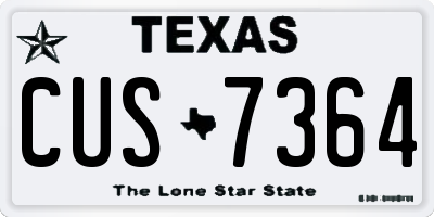 TX license plate CUS7364