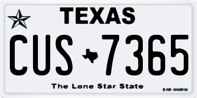 TX license plate CUS7365
