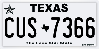 TX license plate CUS7366
