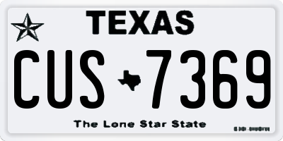 TX license plate CUS7369