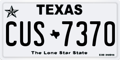 TX license plate CUS7370
