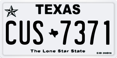 TX license plate CUS7371