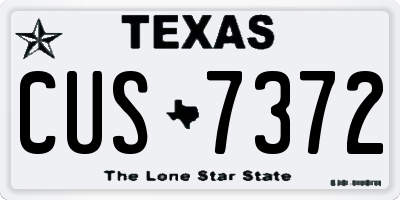 TX license plate CUS7372
