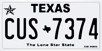 TX license plate CUS7374