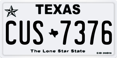 TX license plate CUS7376