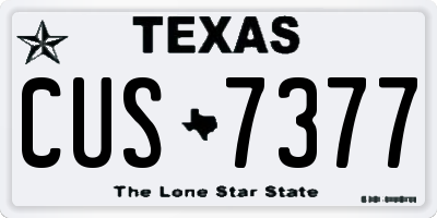 TX license plate CUS7377