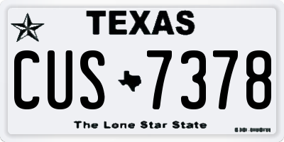 TX license plate CUS7378