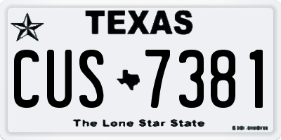 TX license plate CUS7381