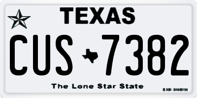 TX license plate CUS7382