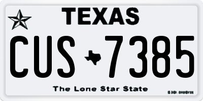 TX license plate CUS7385