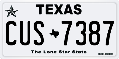 TX license plate CUS7387