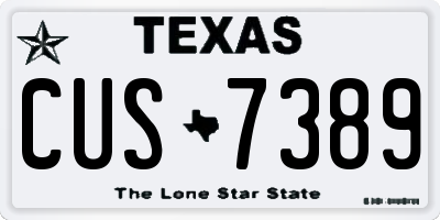 TX license plate CUS7389
