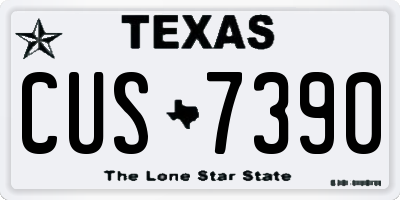 TX license plate CUS7390