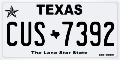 TX license plate CUS7392