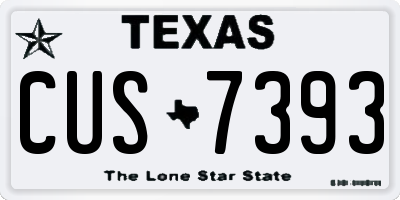 TX license plate CUS7393