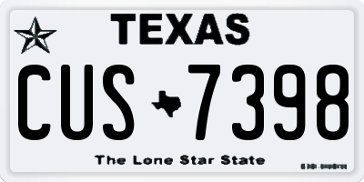 TX license plate CUS7398
