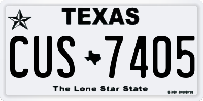 TX license plate CUS7405