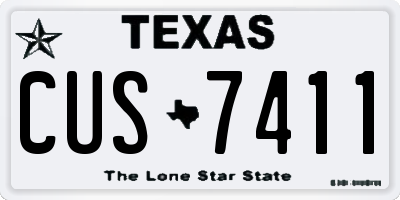 TX license plate CUS7411