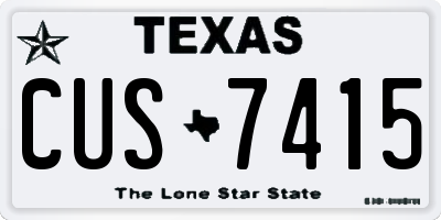 TX license plate CUS7415