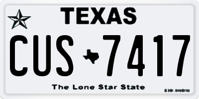 TX license plate CUS7417