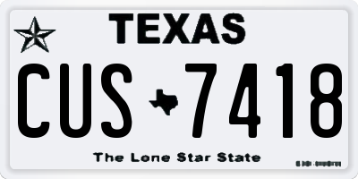TX license plate CUS7418