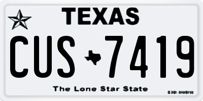 TX license plate CUS7419