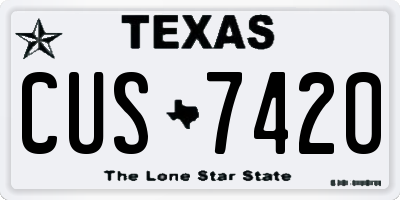 TX license plate CUS7420