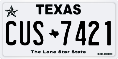 TX license plate CUS7421
