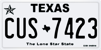 TX license plate CUS7423