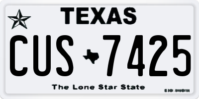 TX license plate CUS7425