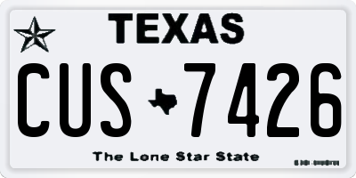 TX license plate CUS7426