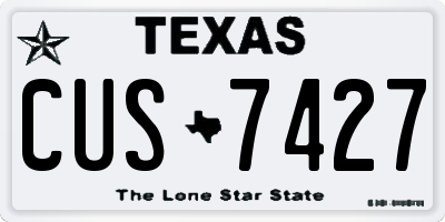 TX license plate CUS7427