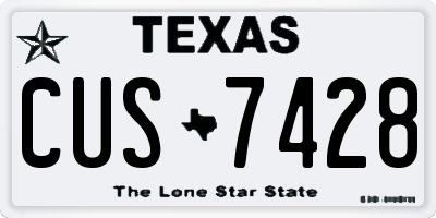 TX license plate CUS7428