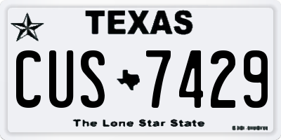 TX license plate CUS7429